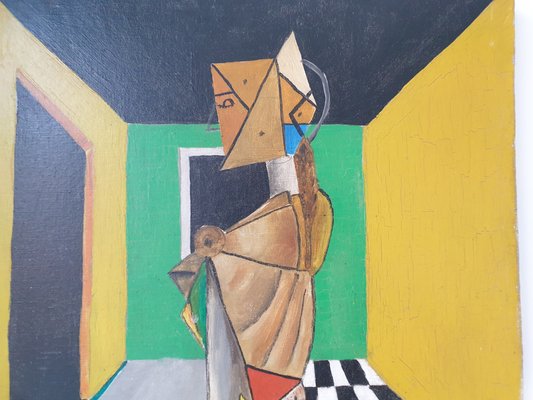 Schmidt, Cubist Portrait of Woman, 1959, Oil on Canvas-AIU-1133193