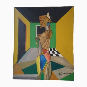 Schmidt, Cubist Portrait of Woman, 1959, Oil on Canvas-AIU-1133193