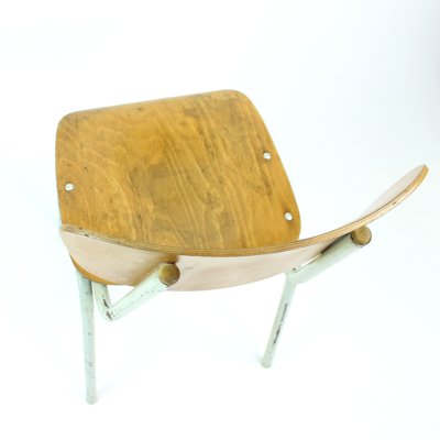 School Chair in Metal and Plywood from Kovona, Czechoslovakia, 1960s-UL-1095826