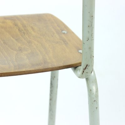 School Chair in Metal and Plywood from Kovona, Czechoslovakia, 1960s-UL-1095826