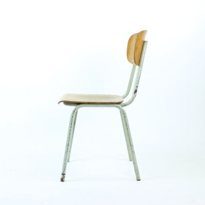 School Chair in Metal and Plywood from Kovona, Czechoslovakia, 1960s-UL-1095826