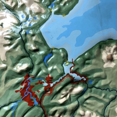 School Mural - Relief Map of Northern Germany-FFL-2031387