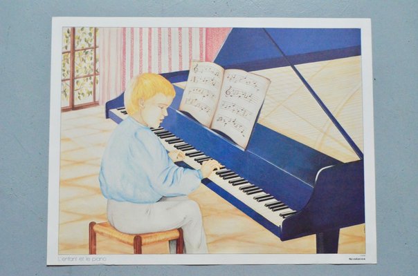 School Poster Depicting Child, Piano & Faust-AIU-1326114