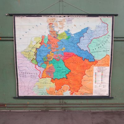 School Teaching Map of Germany from Flemming Verlag, 1950s-WK-674051