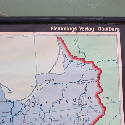 School Teaching Map of Germany from Flemming Verlag, 1950s-WK-674051