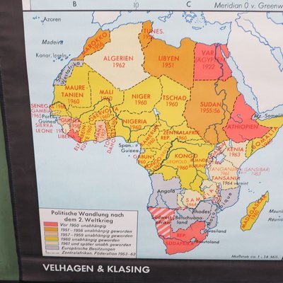 School Wall Map of Africa by Leisering & Schulze for Velhagen & Klasing, 1950s-WK-674071