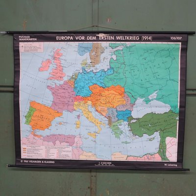 School Wall Map of Europe by W. Leisering for Velhagen & Klasing, 1950s-WK-674076