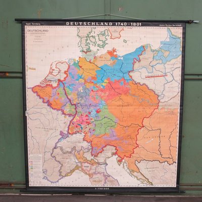 School Wall Map of Germany by Haach Hertzburg for Perthes Darmstadt, 1950s-WK-674159