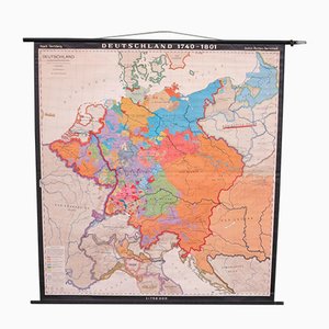 School Wall Map of Germany by Haach Hertzburg for Perthes Darmstadt, 1950s-WK-674159