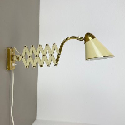 Scissors Wall Light in Brass and Metal from Sis Leuchten, Germany, 1950s-QZ-1822394