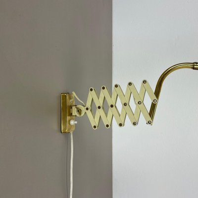 Scissors Wall Light in Brass and Metal from Sis Leuchten, Germany, 1950s-QZ-1822394