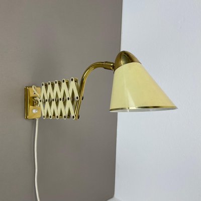 Scissors Wall Light in Brass and Metal from Sis Leuchten, Germany, 1950s-QZ-1822394