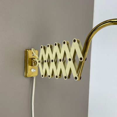 Scissors Wall Light in Brass and Metal from Sis Leuchten, Germany, 1950s-QZ-1822394