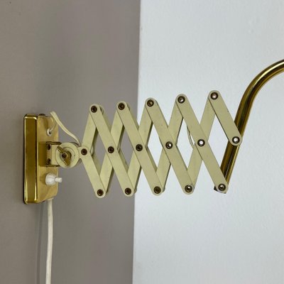 Scissors Wall Light in Brass and Metal from Sis Leuchten, Germany, 1950s-QZ-1822394