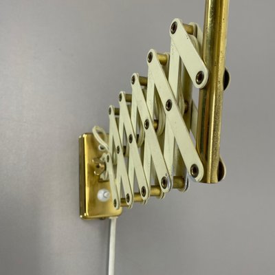 Scissors Wall Light in Brass and Metal from Sis Leuchten, Germany, 1950s-QZ-1822394