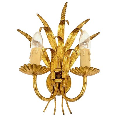 Sconce in Gilt Metal and Wheat Pattern, France, 1970s-UR-810329