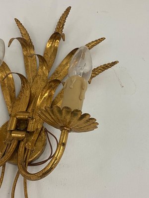 Sconce in Gilt Metal and Wheat Pattern, France, 1970s-UR-810329