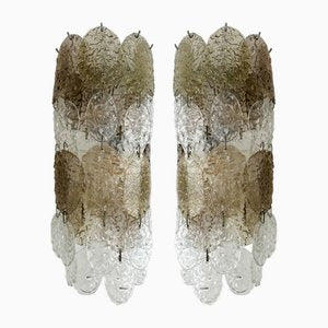 Sconces in Murano Glass attributed to Cascade Torcello for Vistosi, 1970s, Set of 2-FUE-2021355