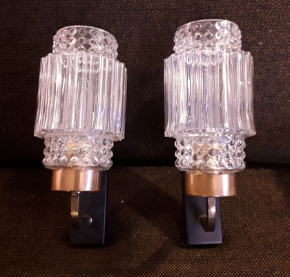 Sconces With Black Lacquered Iron Mounting, 1970s, Set of 2-HOI-773393