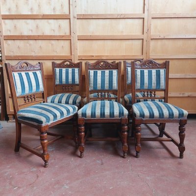 Scottish Oak Armchairs Chairs N 6, 1890s, Set of 6-CDG-1727078