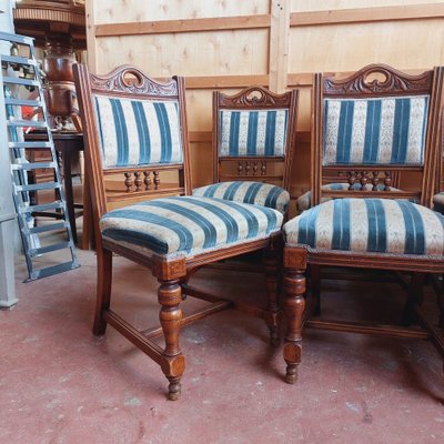 Scottish Oak Armchairs Chairs N 6, 1890s, Set of 6-CDG-1727078