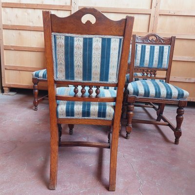 Scottish Oak Armchairs Chairs N 6, 1890s, Set of 6-CDG-1727078