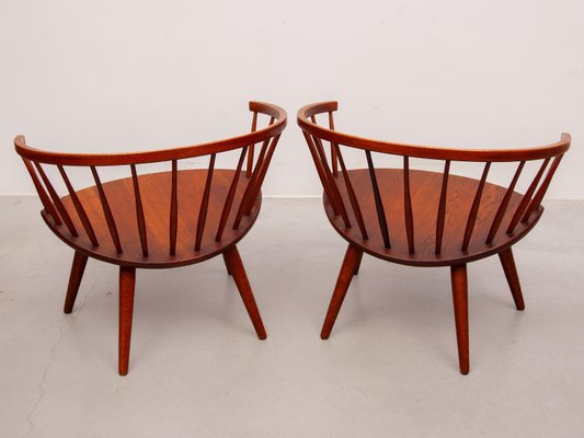 Sculptural Arka Lounge Chairs attributed to Yngve Ekström, 1958, Set of 2-KL-2022218