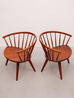 Sculptural Arka Lounge Chairs attributed to Yngve Ekström, 1958, Set of 2-KL-2022218