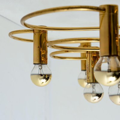 Sculptural Brass 16-Light Flush Mount, 1970s-VDW-829152