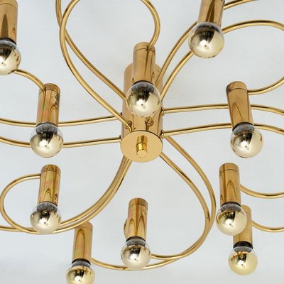 Sculptural Brass 16-Light Flush Mount, 1970s-VDW-829152