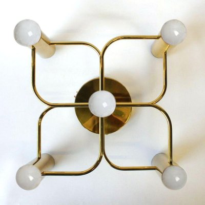 Sculptural Brass 5-Light Ceiling or Wall Flush Mount from Leola, 1970s-VDW-829151