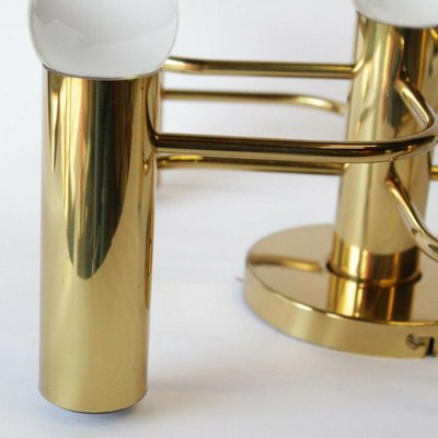 Sculptural Brass 5-Light Ceiling or Wall Flush Mount from Leola, 1970s-VDW-829151