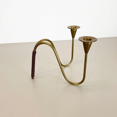 Sculptural Brass Candleholder Object attributed to Günter Kupetz for WMF, Germany, 1950s-QZ-1410377