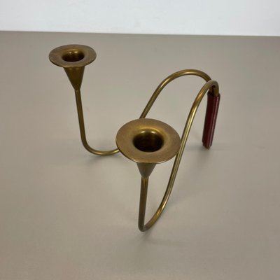 Sculptural Brass Candleholder Object attributed to Günter Kupetz for WMF, Germany, 1950s-QZ-1410377