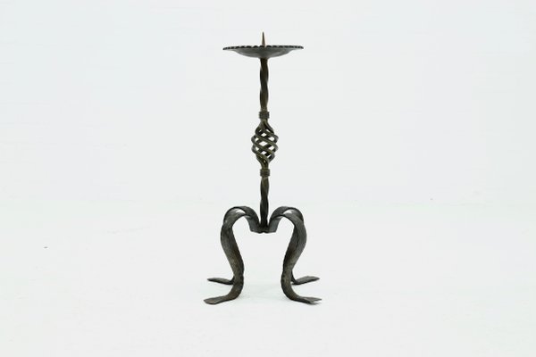 Sculptural Brutalist Metal Candleholder, 1960s-VV-1179460