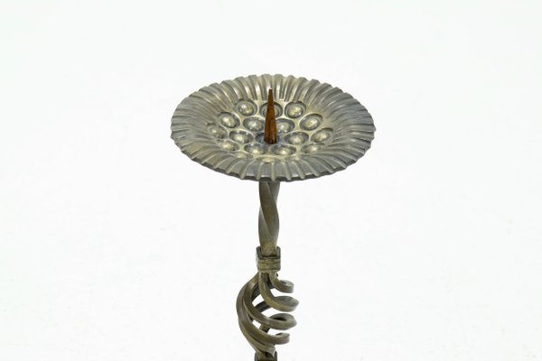 Sculptural Brutalist Metal Candleholder, 1960s-VV-1179460