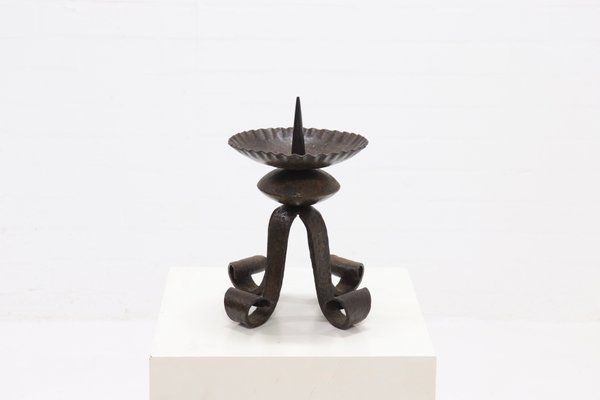 Sculptural Brutalist Metal Candleholder, 1970s-VV-1438508