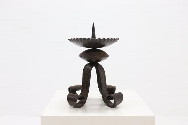 Sculptural Brutalist Metal Candleholder, 1970s-VV-1438508