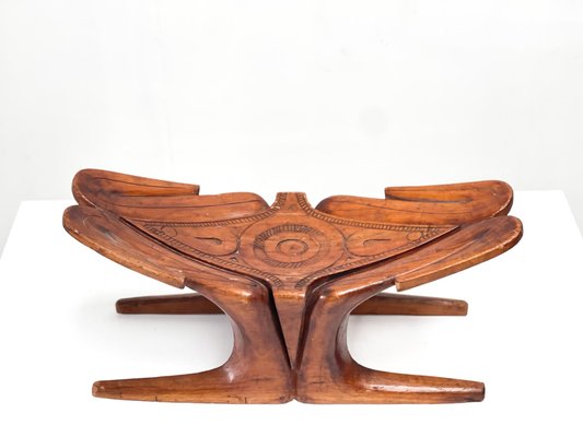 Sculptural Carved Stool, 1960s-XLH-1706986