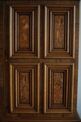 Sculptural Geometric Cabinet in Birch and Intarsia, 1930s-MXF-1750973