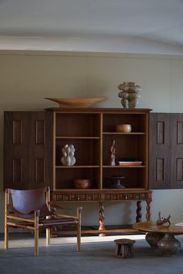 Sculptural Geometric Cabinet in Birch and Intarsia, 1930s-MXF-1750973