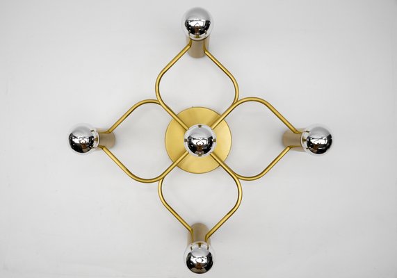 Sculptural Gold Wall Light or Flush Mount from Leola, Germany, 1970s-KQB-1742714