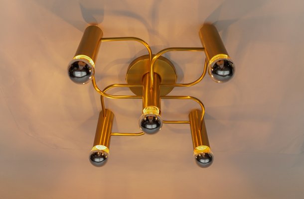 Sculptural Gold Wall Light or Flush Mount from Leola, Germany, 1970s-KQB-1742714