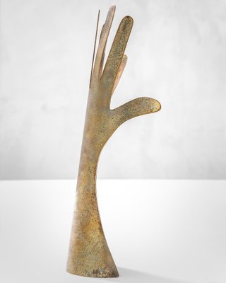 Sculptural Hands in Silver Metal by Gio Ponti for Lino Sabattini, 1978, Set of 2-FWM-1290927