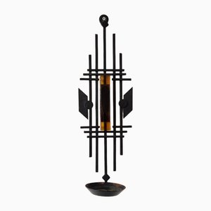 Sculptural Iron and Orange Glass Candle Sconce from Dantoft, 1960s-NV-1765334