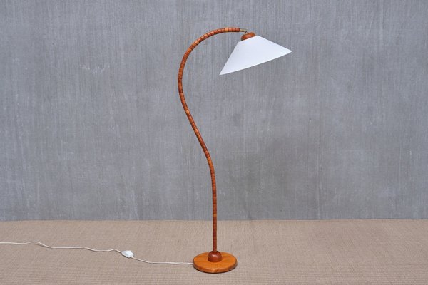 Sculptural Markslöjd Floor Lamp in Beech Wood, Sweden, 1960s-FMT-2034814