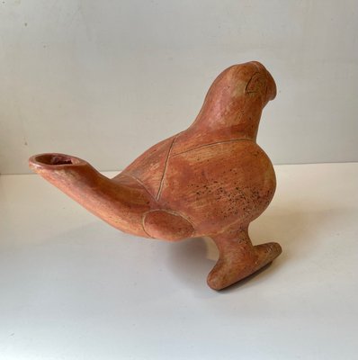 Sculptural Mexican Aztec Terracotta Parrot Vase, 1970s-LCR-1304406