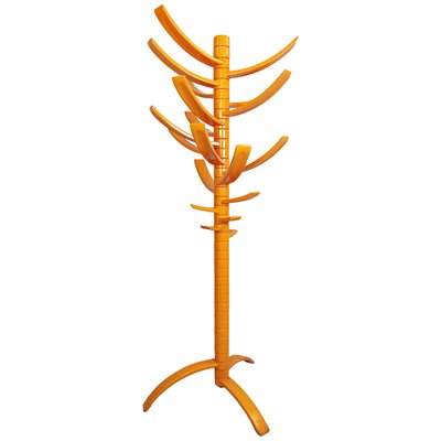 Sculptural Orange Lacquered Wooden Coat Rack by Bruce Tippett Renna-FGA-923300