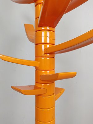 Sculptural Orange Lacquered Wooden Coat Rack by Bruce Tippett Renna-FGA-923300