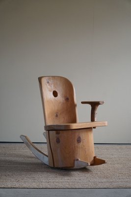 Sculptural Rocking Chair in Solid Pine by Matti Martikka, 1960s-MXF-1095705